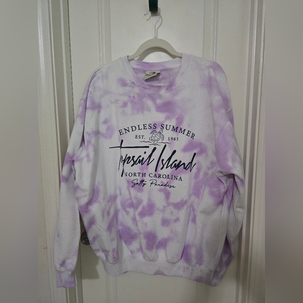 Purple Topsail Island Tie-Dye Women's Sweatshirt
